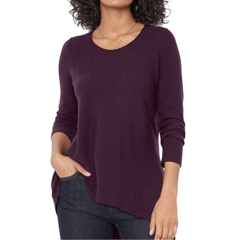 Eileen Fisher Organic Cotton Silk Scoop Neck Oversized Sweater Tunic Size M
